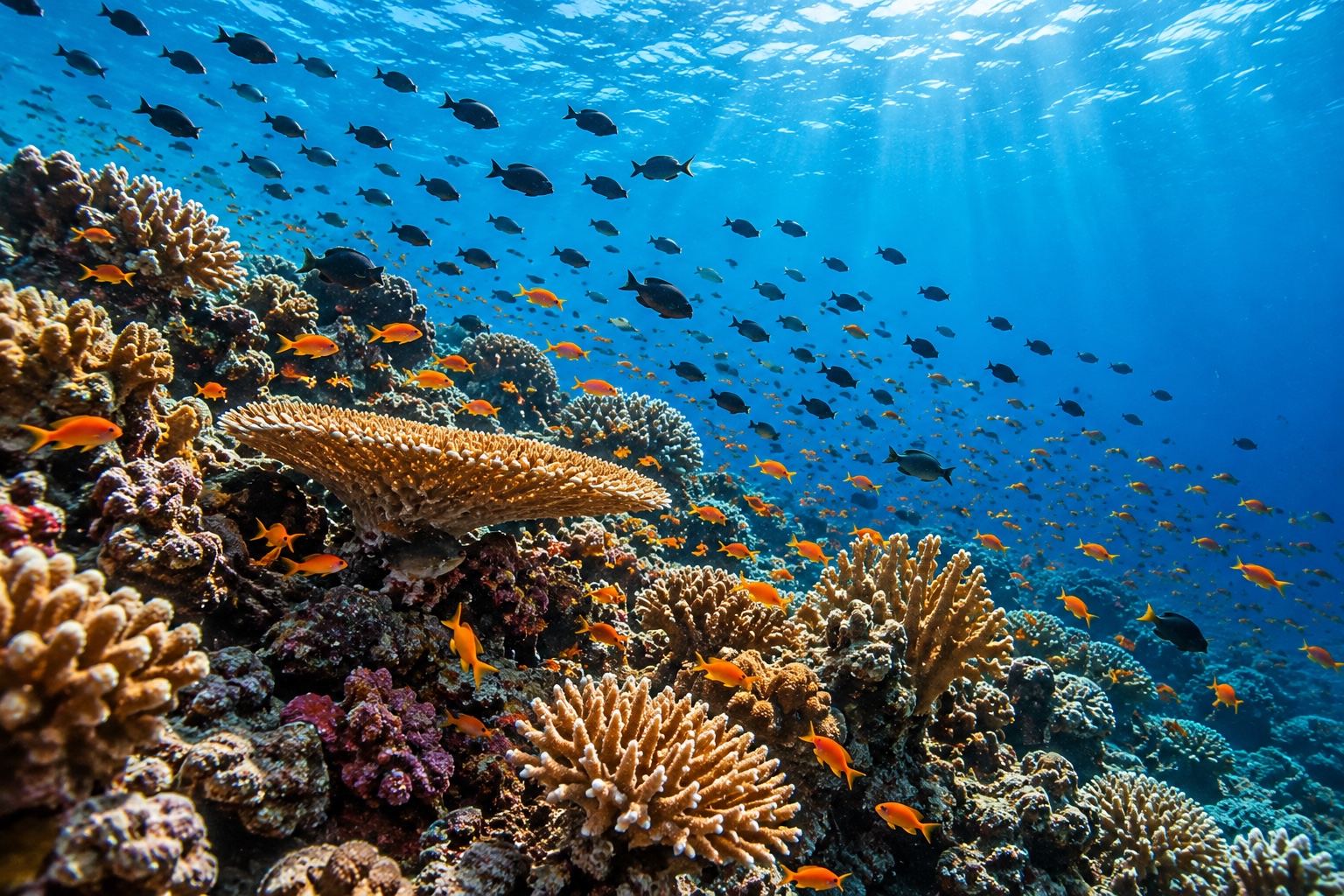 Sea turtle and coral reef representing marine conservation